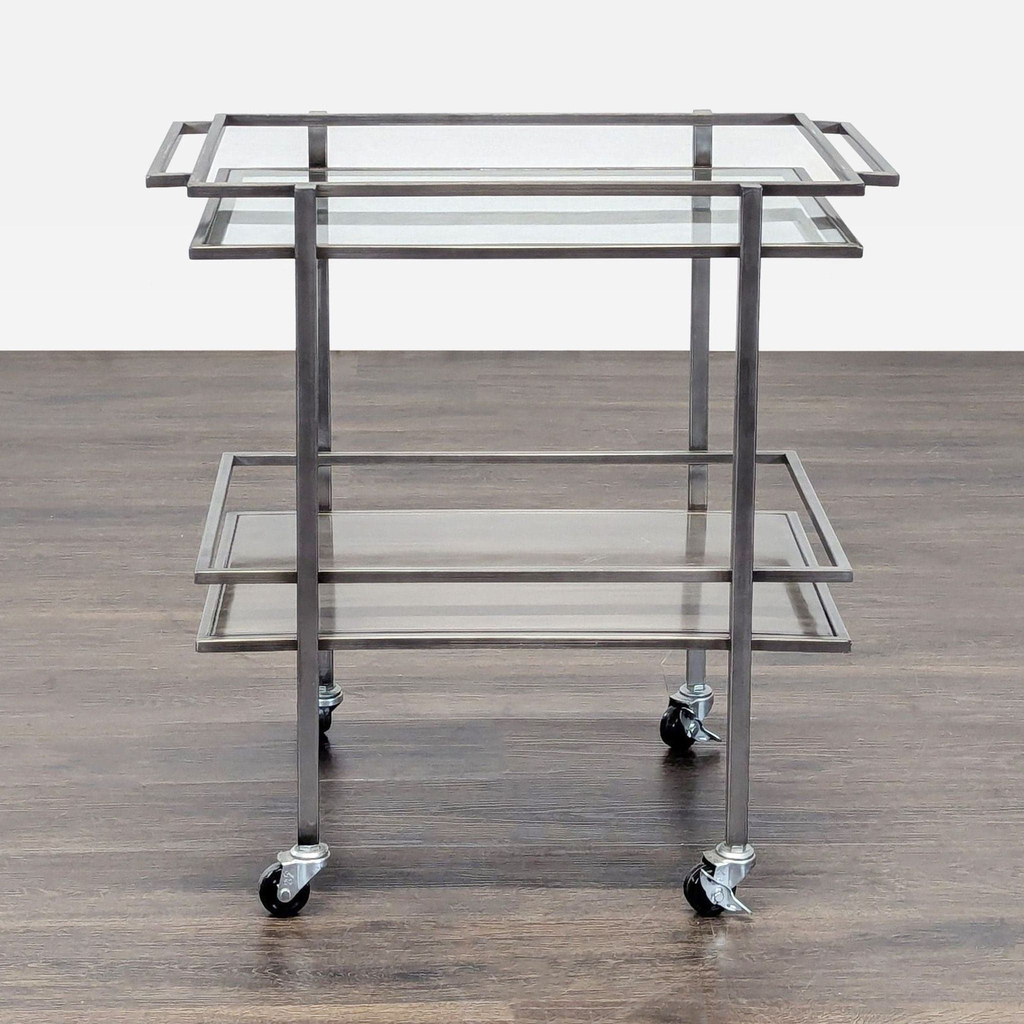 Metal and Glass Bar Cart - Image 1