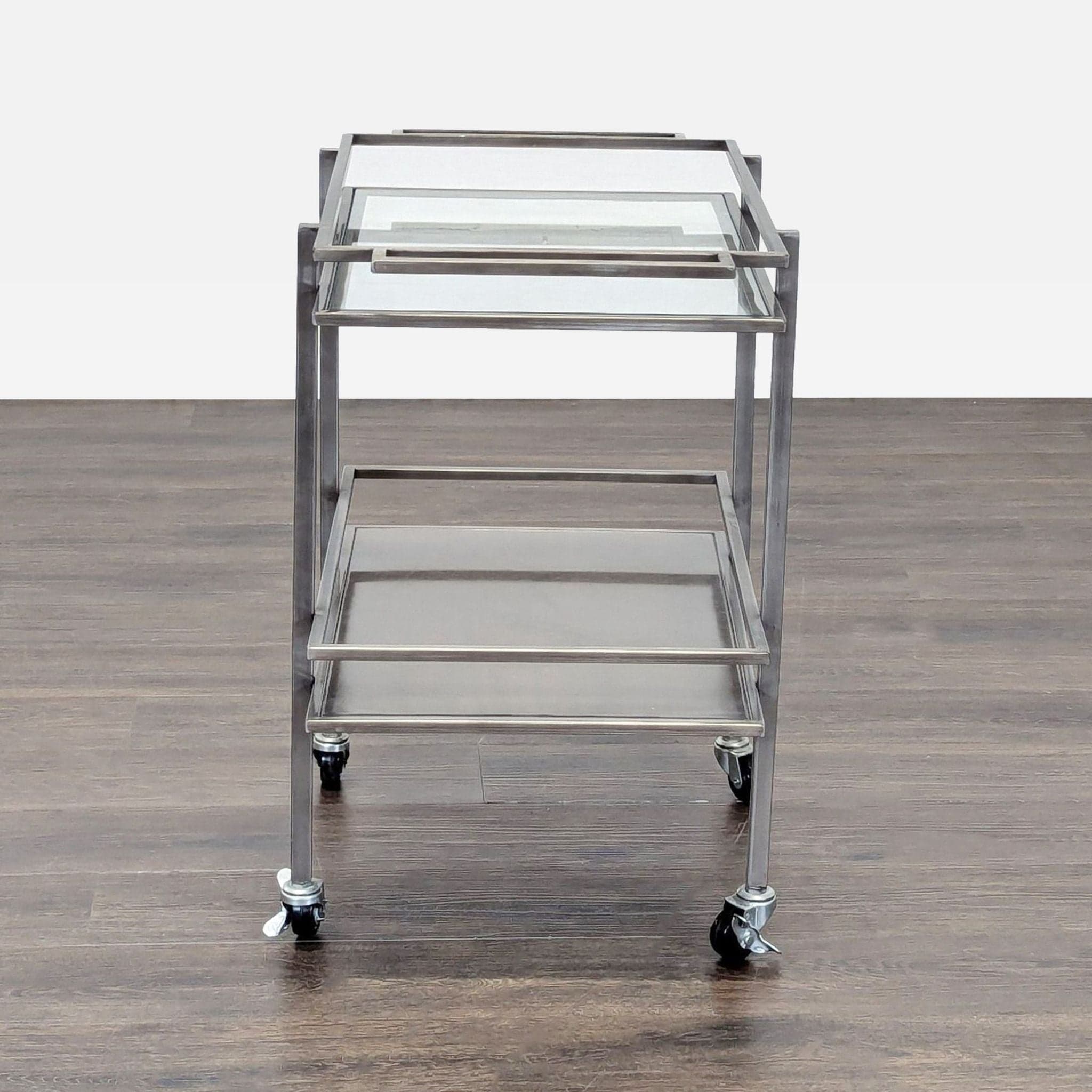 Metal and Glass Bar Cart - Thumbnail 2