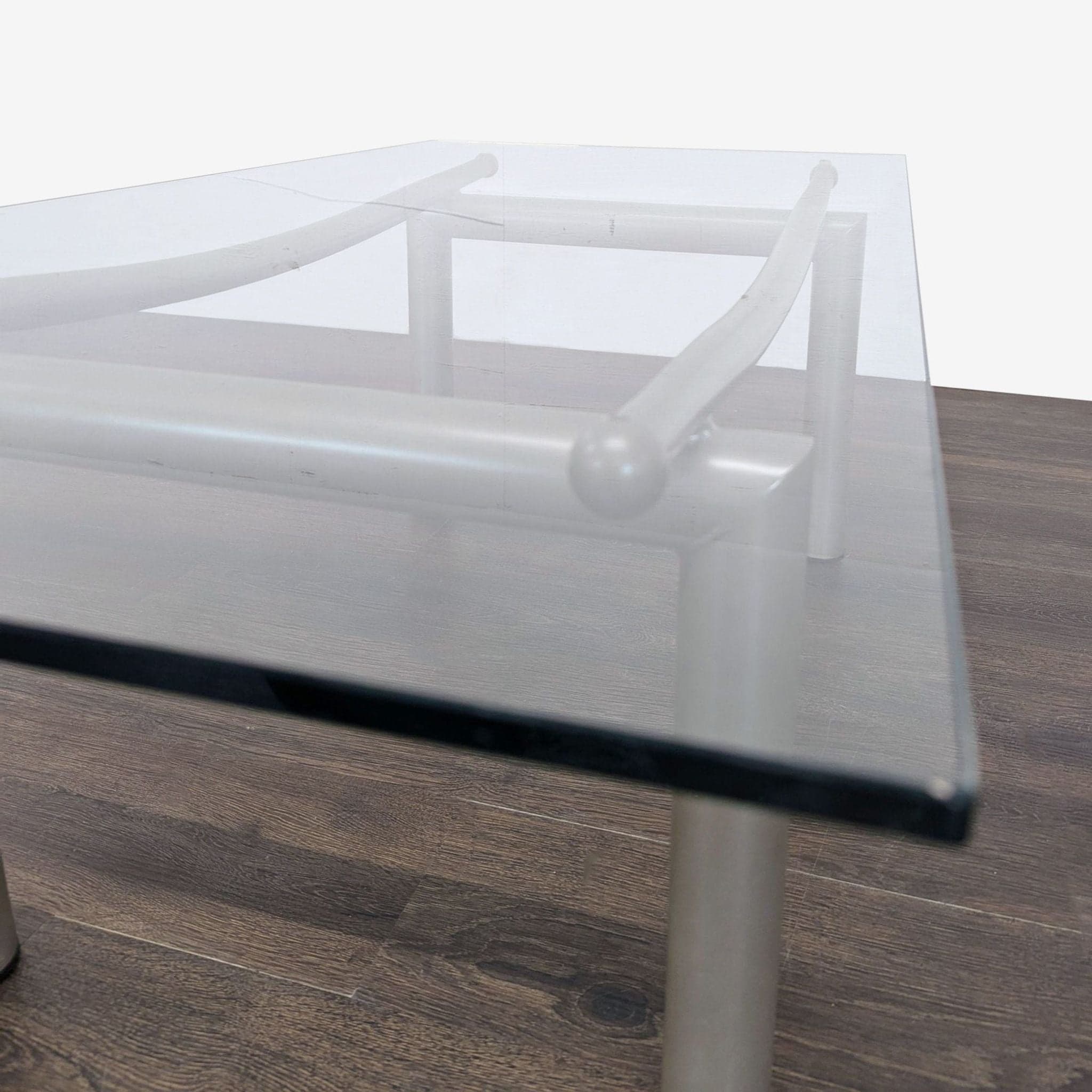 Glass Top Coffee Table on Metal Base - Thumbnail 4
