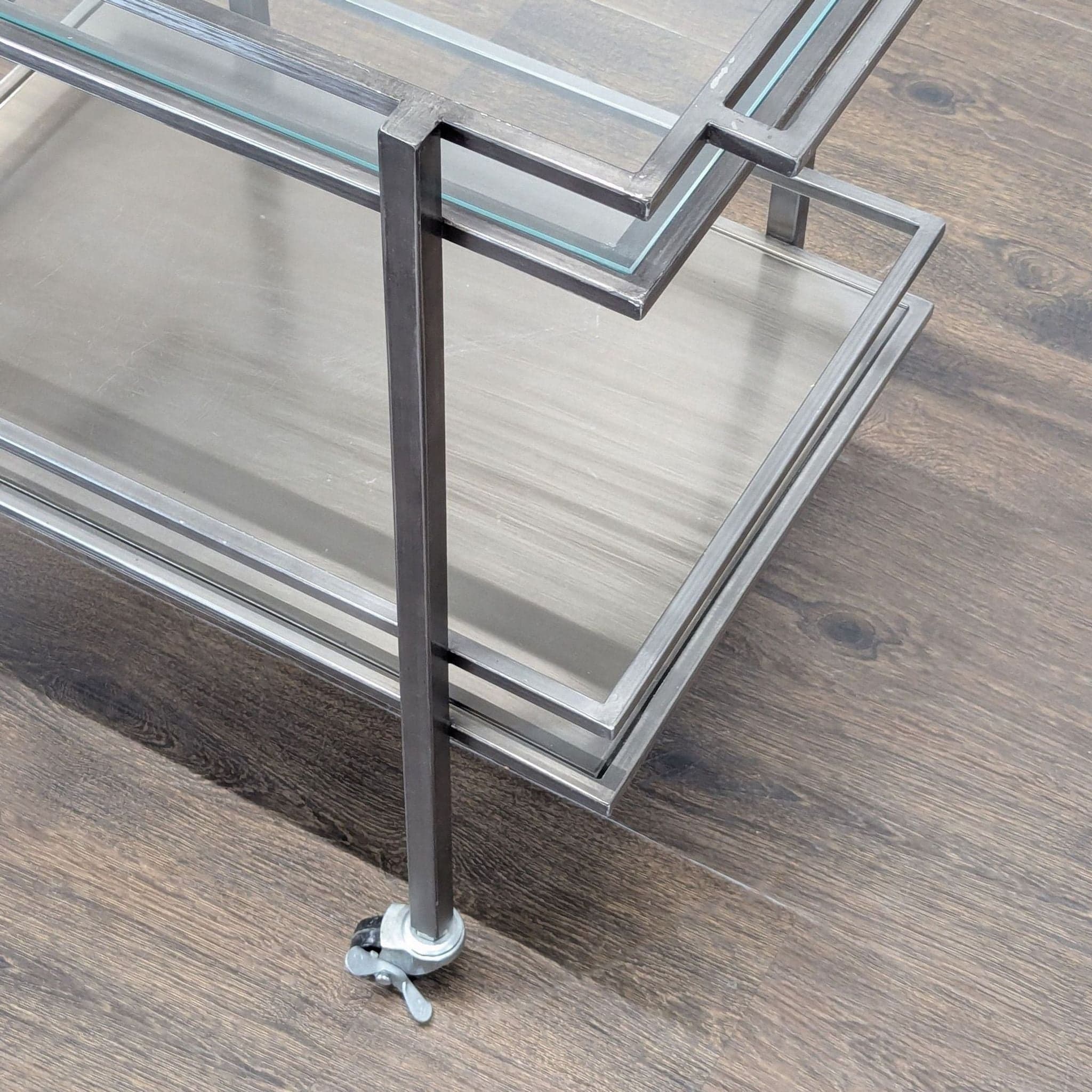 Metal and Glass Bar Cart - Thumbnail 4