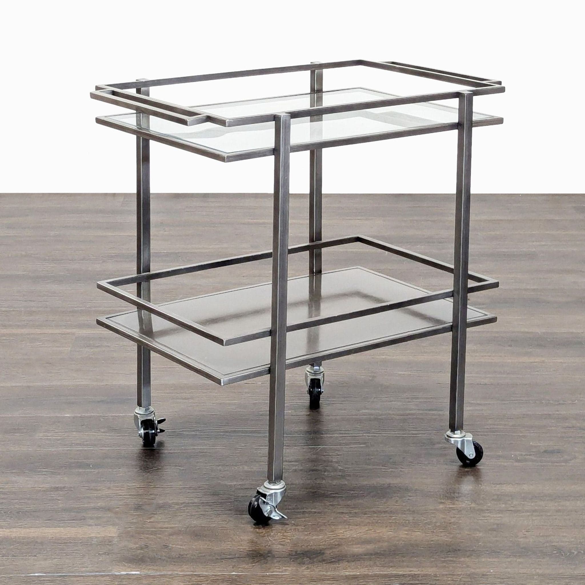 Metal and Glass Bar Cart - Thumbnail 3