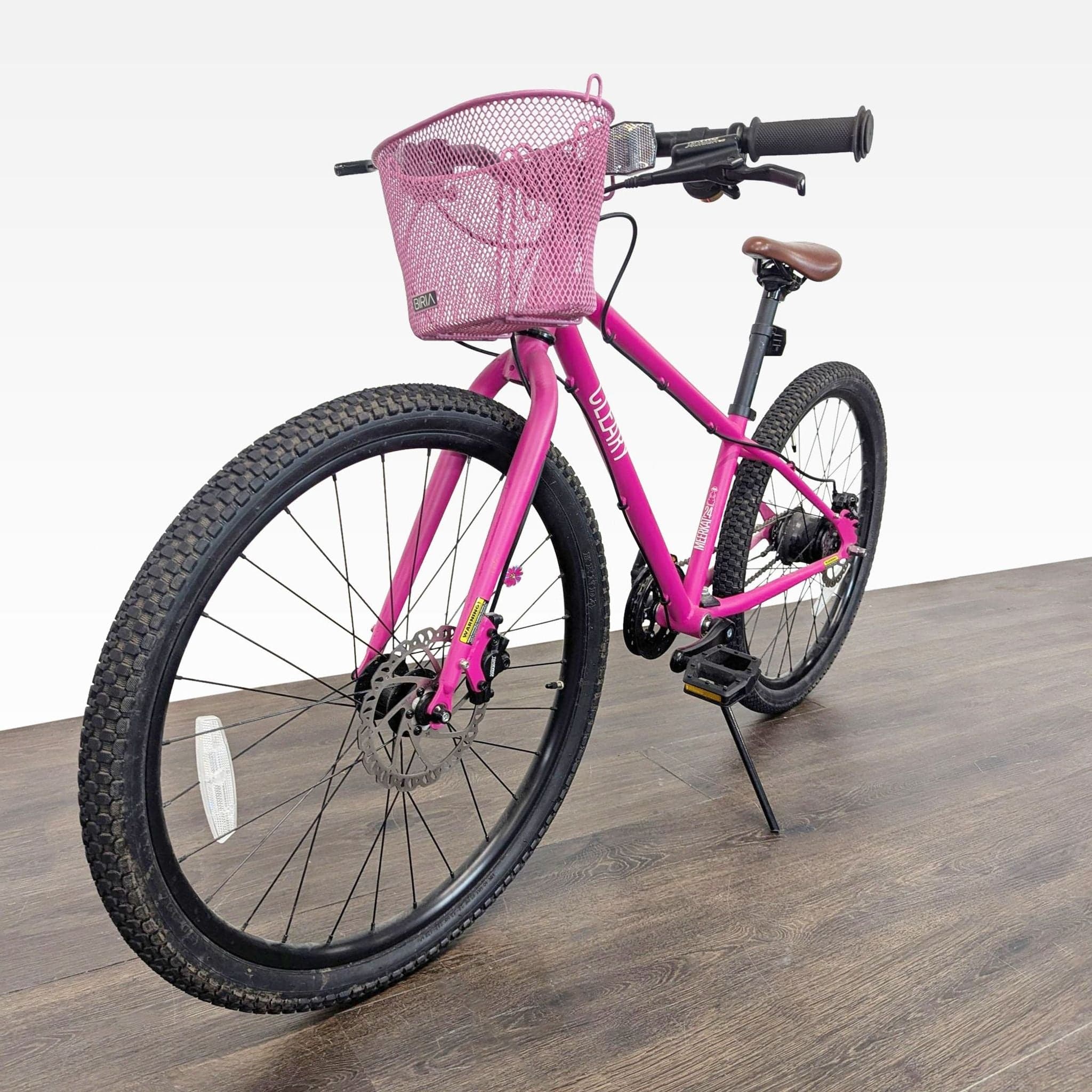 Cleary 24-Inch Pink Kids Bike with Front Basket and Kickstand - Thumbnail 2