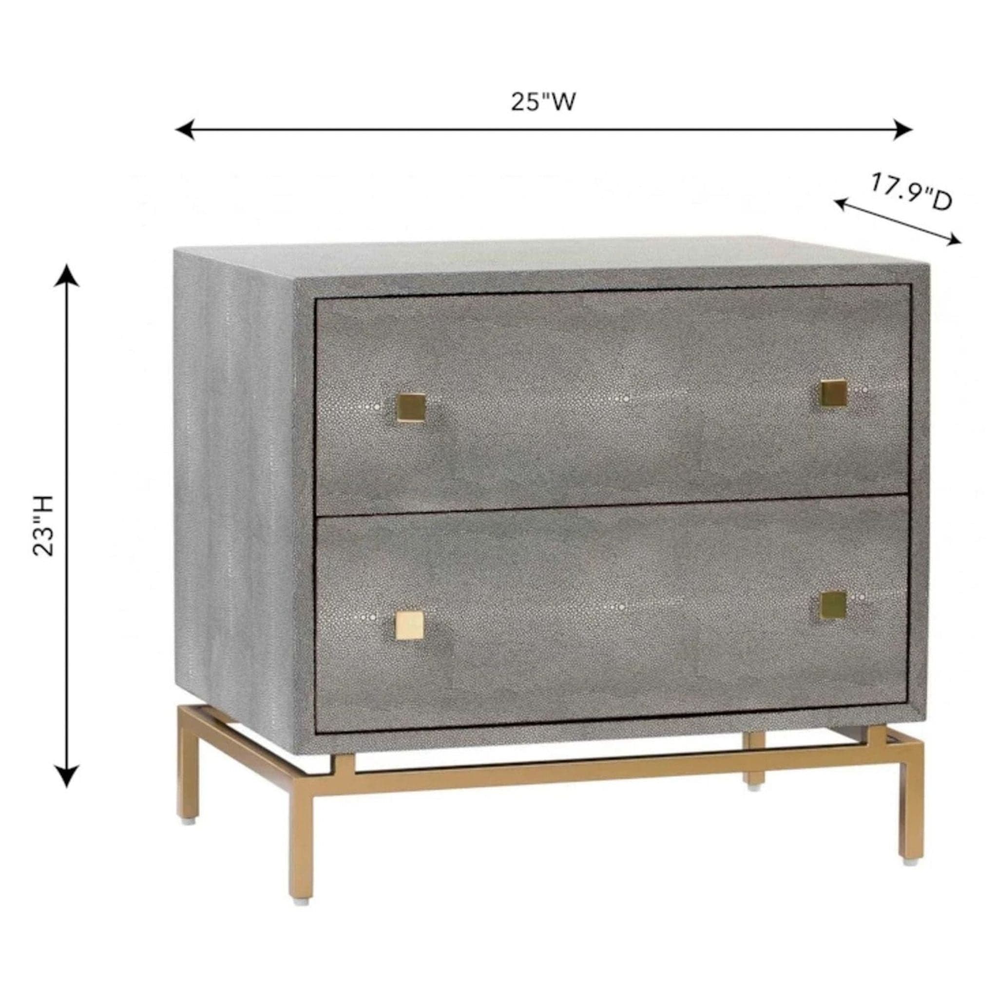 Maren Home Mariana Shagreen Nightstand - Thumbnail 6