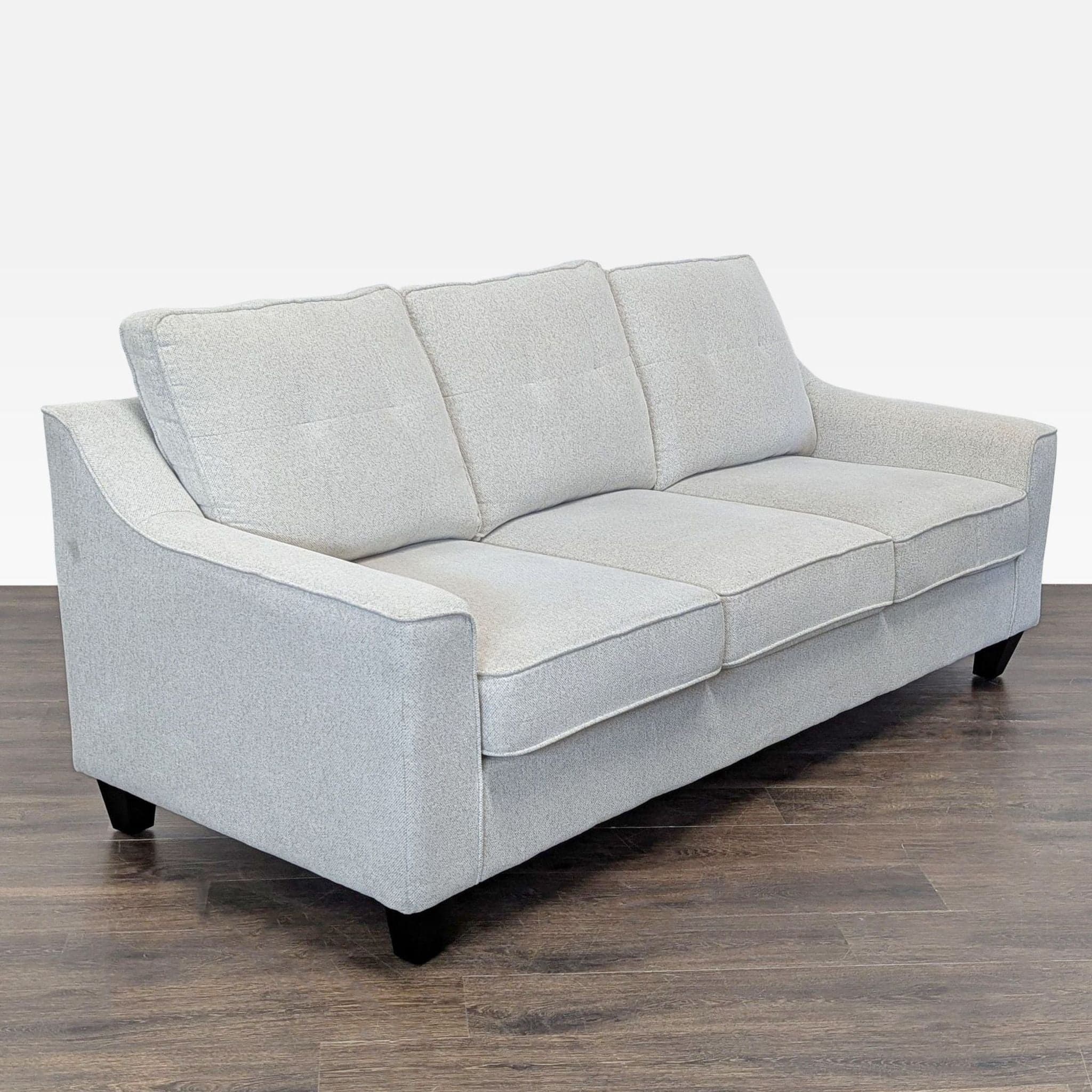 Living Spaces 3-Seat Light Gray Sofa - Thumbnail 2