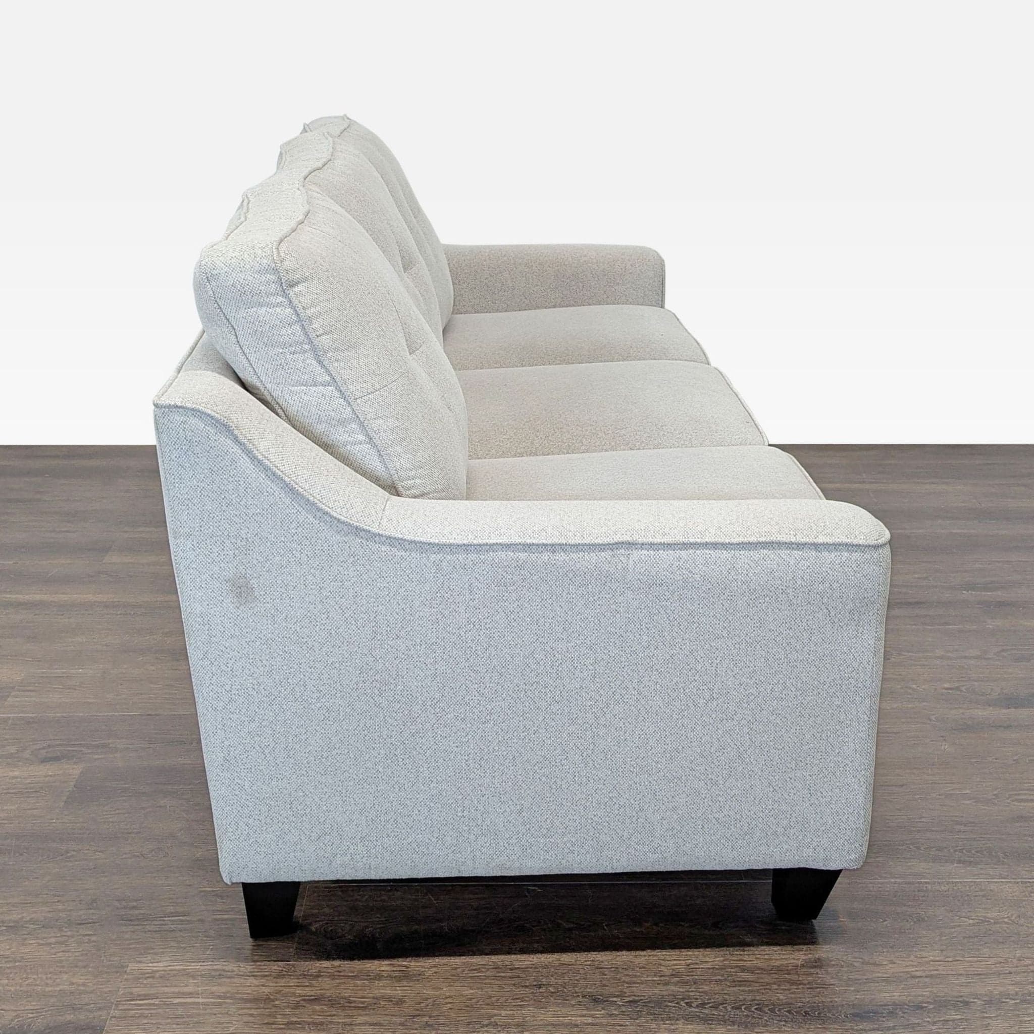 Living Spaces 3-Seat Light Gray Sofa - Thumbnail 3