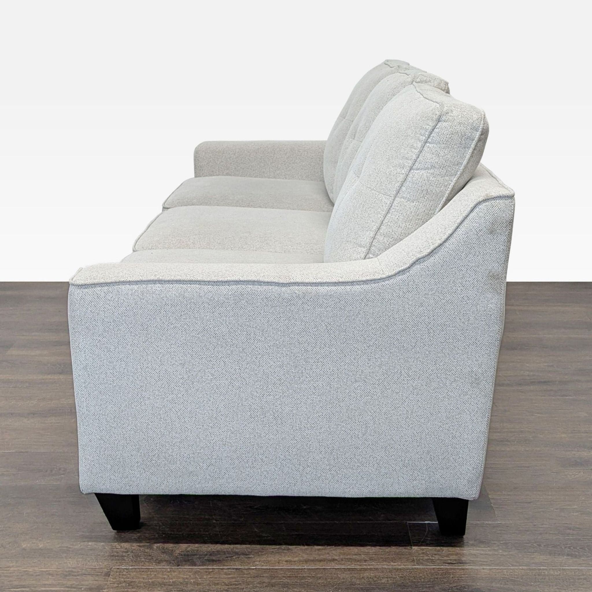 Living Spaces 3-Seat Light Gray Sofa - Thumbnail 5