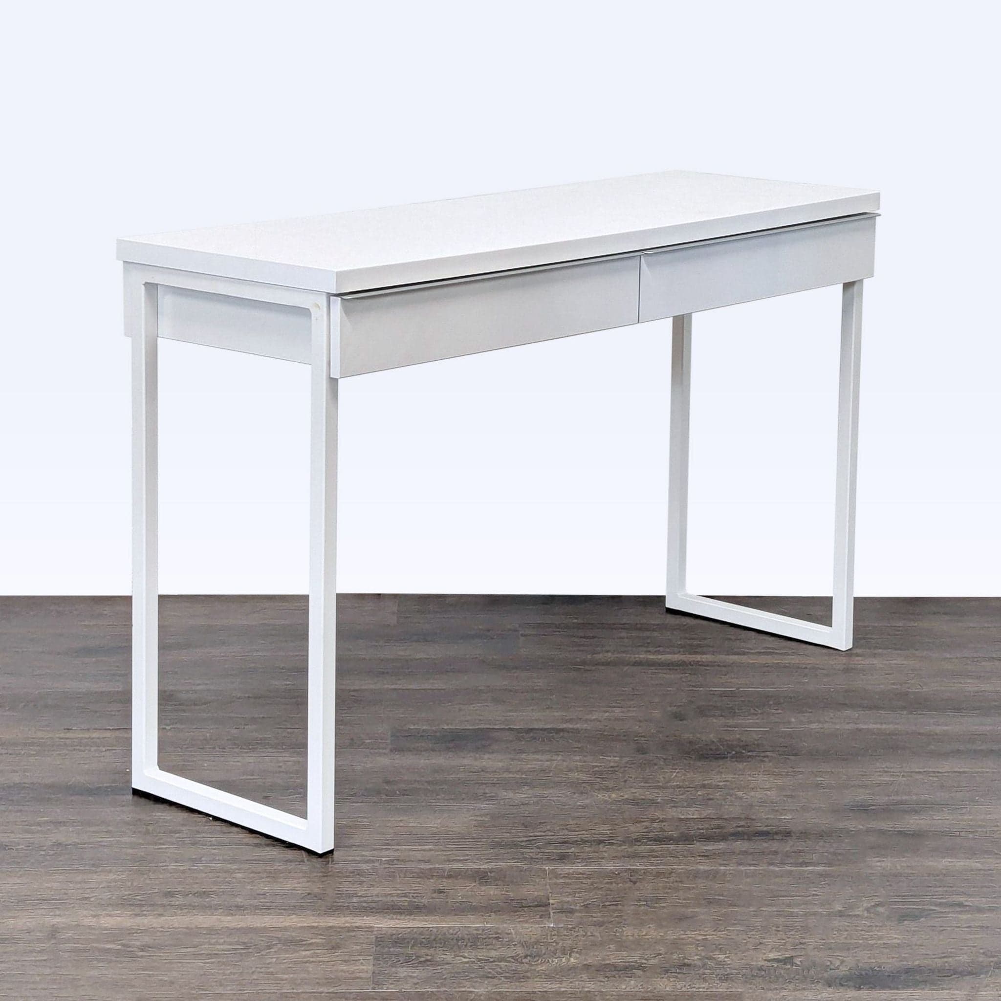 IKEA White Modern Desk with Two Drawers - Thumbnail 8