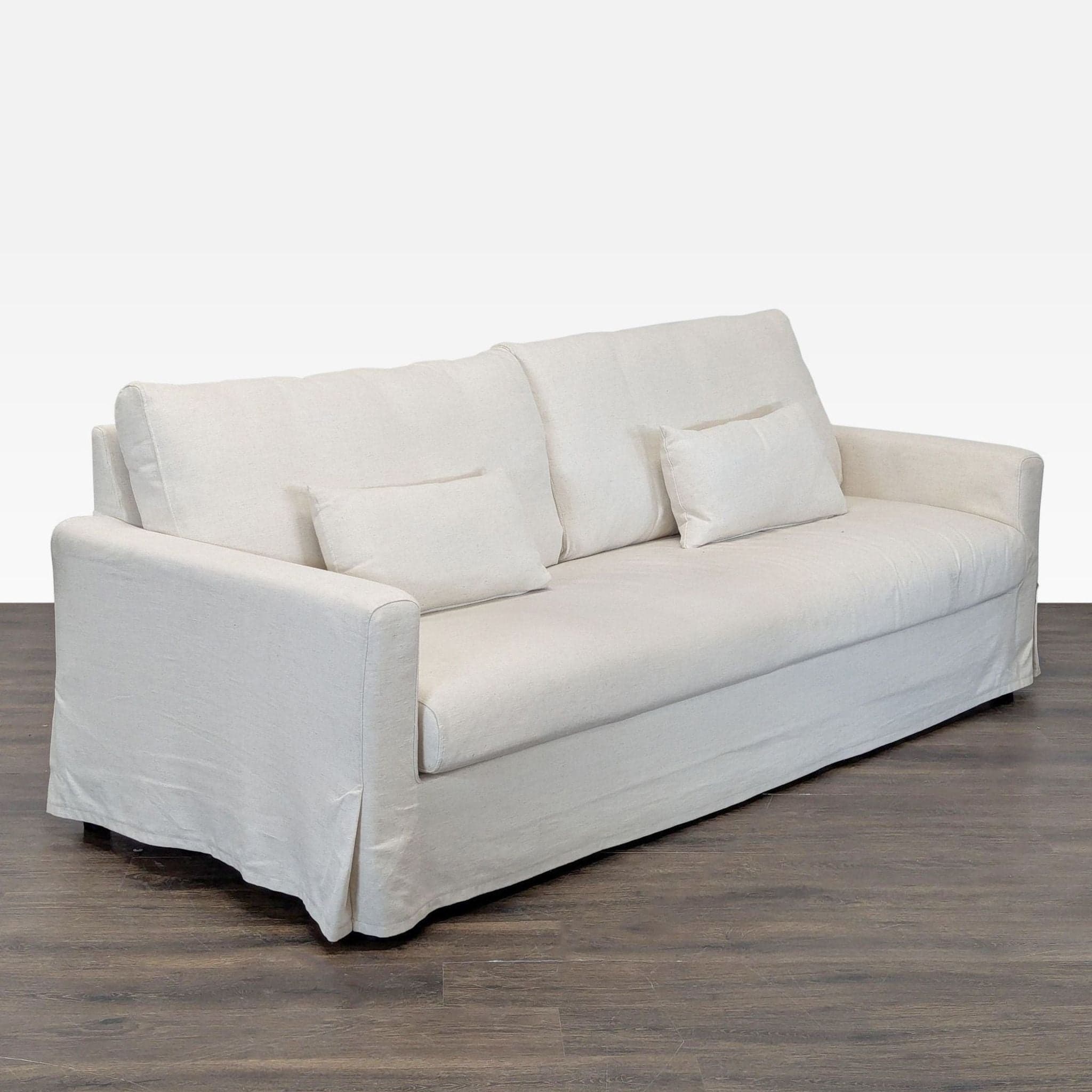 IKEA Hyltarp 3-Seat Sofa in Light Beige with Removable Slipcover - Thumbnail 2