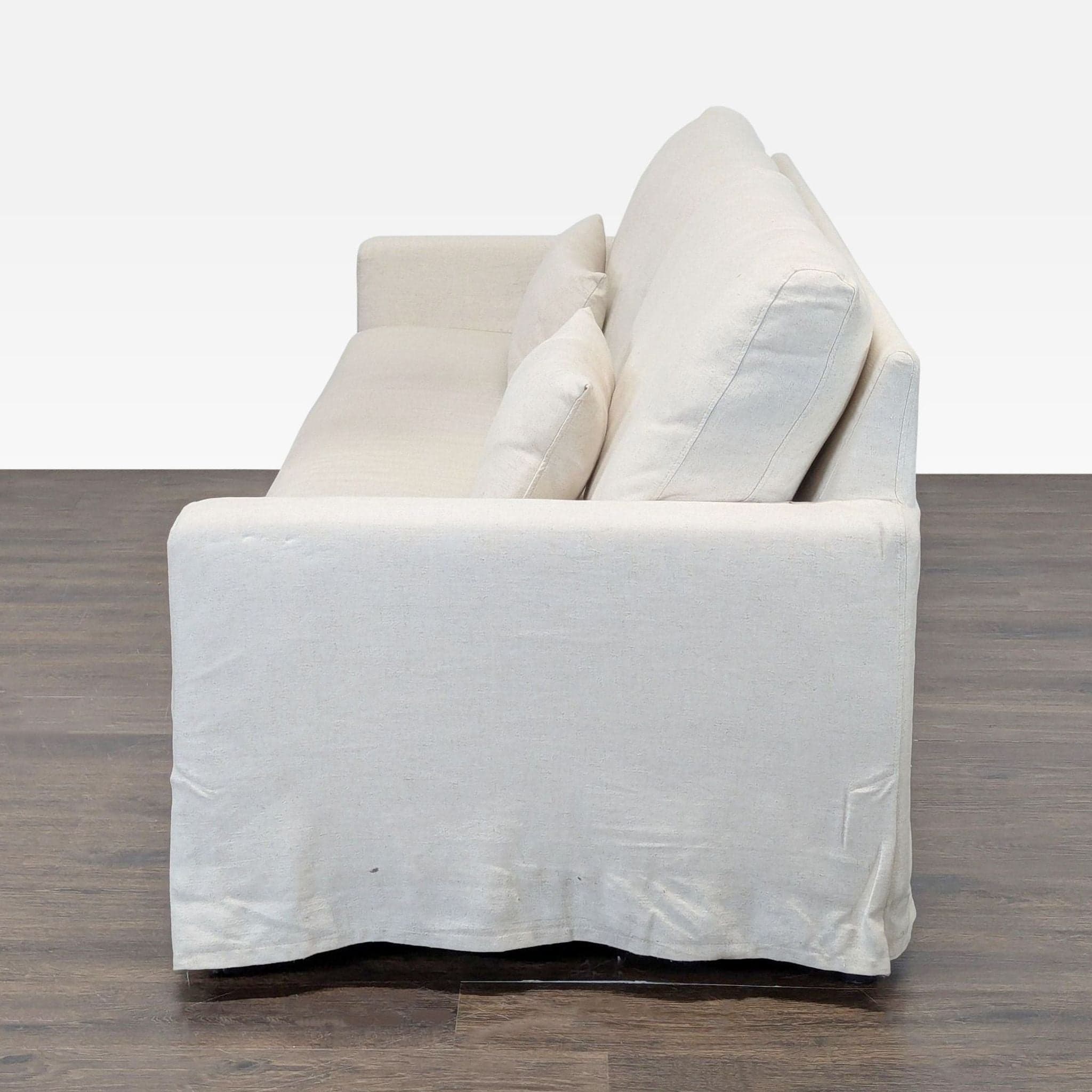 IKEA Hyltarp 3-Seat Sofa in Light Beige with Removable Slipcover - Thumbnail 7