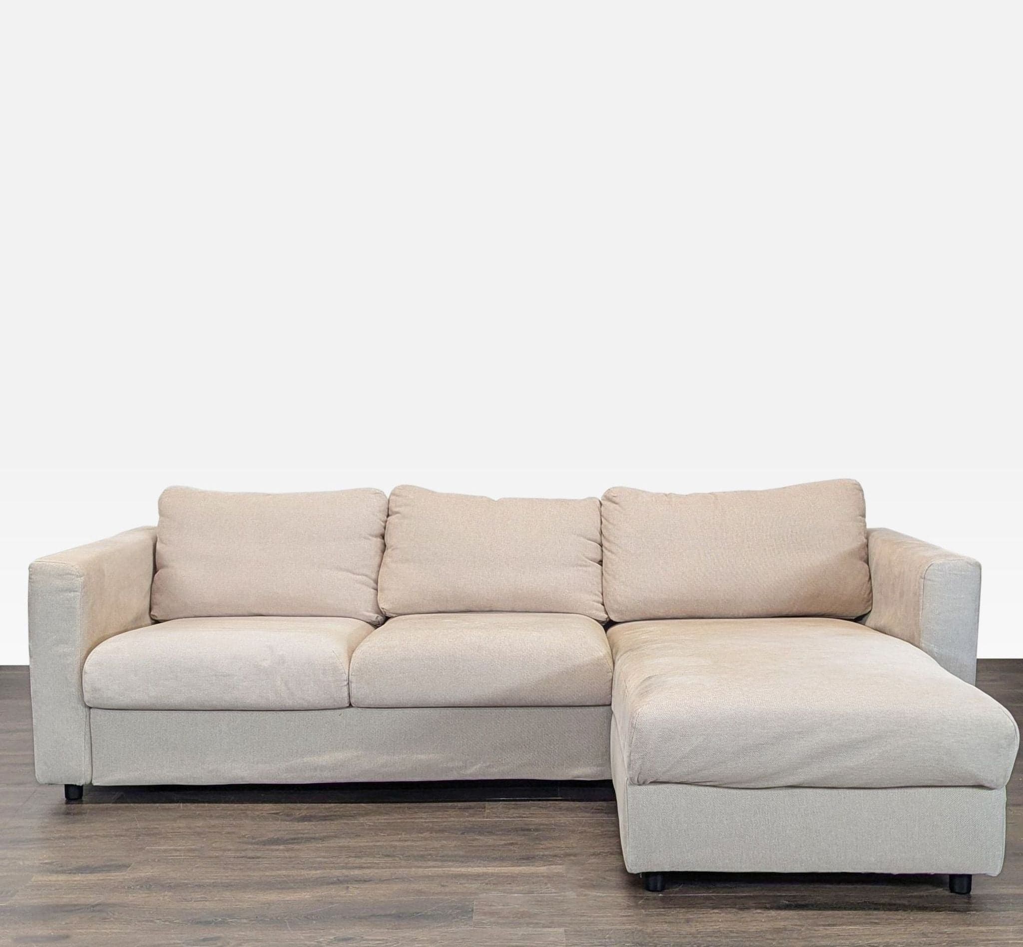 IKEA Finnala Modern Beige L-Shaped Sectional Sofa with Chaise - Image 1