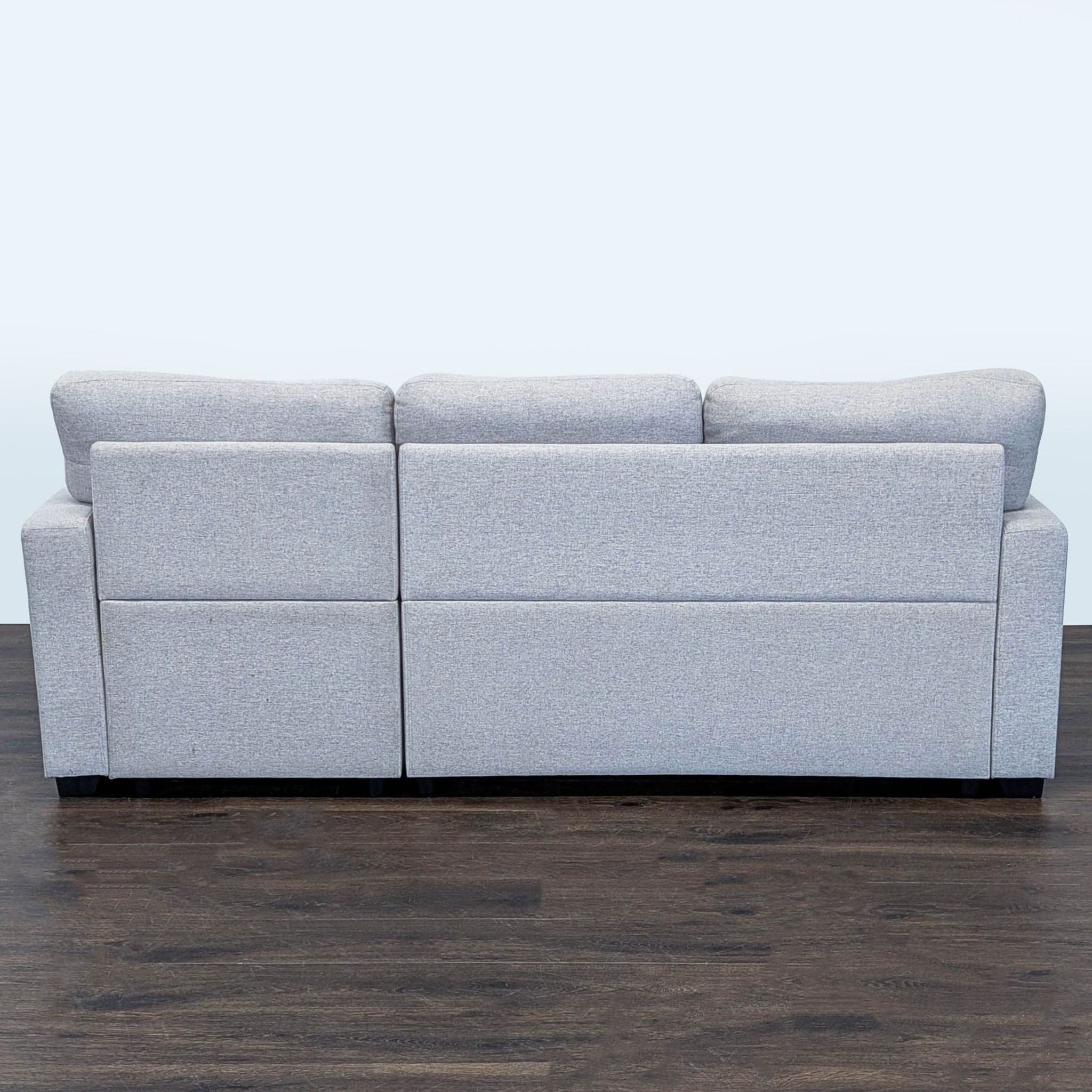 Light Gray Sectional Sofa with Pull-Out Bed and Storage Chaise - Thumbnail 5