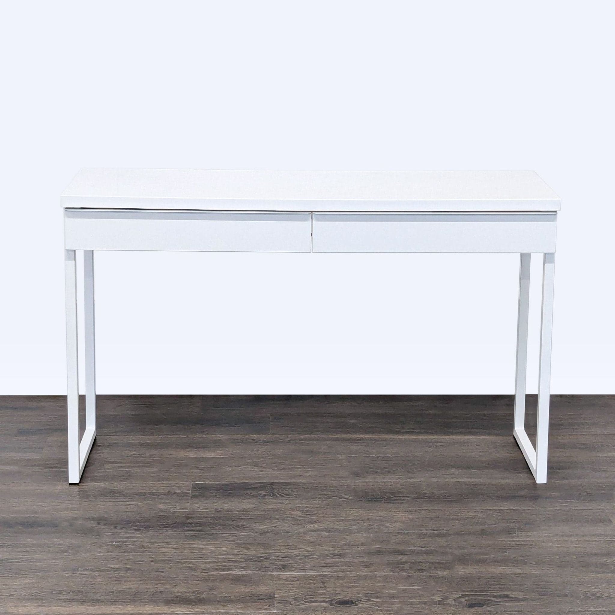 IKEA White Modern Desk with Two Drawers - Image 1