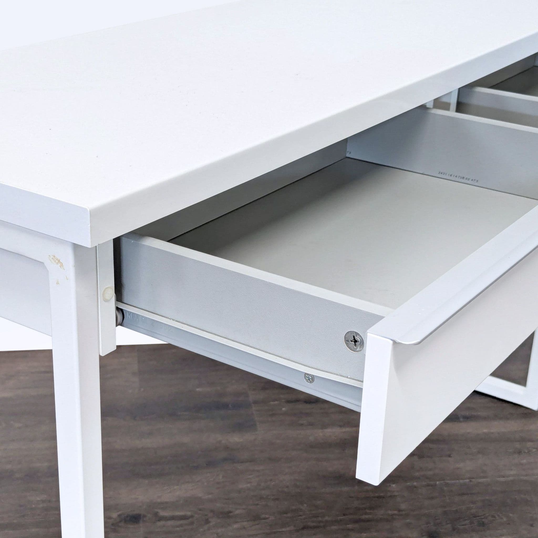 IKEA White Modern Desk with Two Drawers - Thumbnail 6