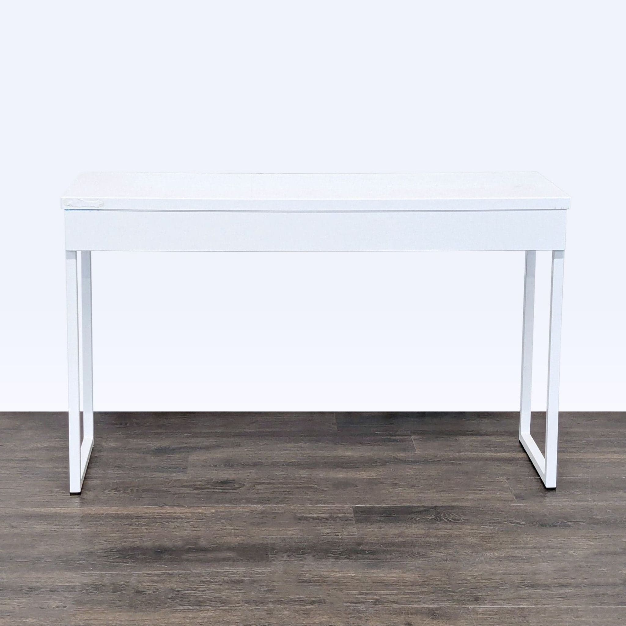 IKEA White Modern Desk with Two Drawers - Thumbnail 4