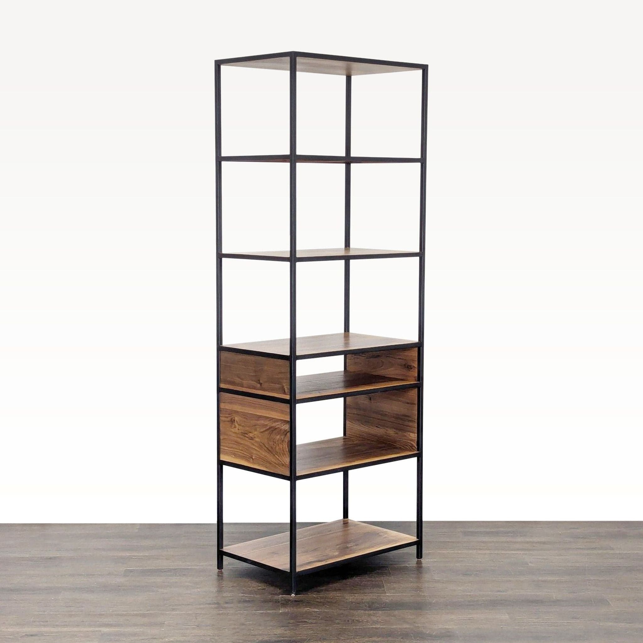 Crate & Barrel Knox Modern 5-Tier Industrial Bookshelf with Metal Frame and Wood Shelves - Thumbnail 2