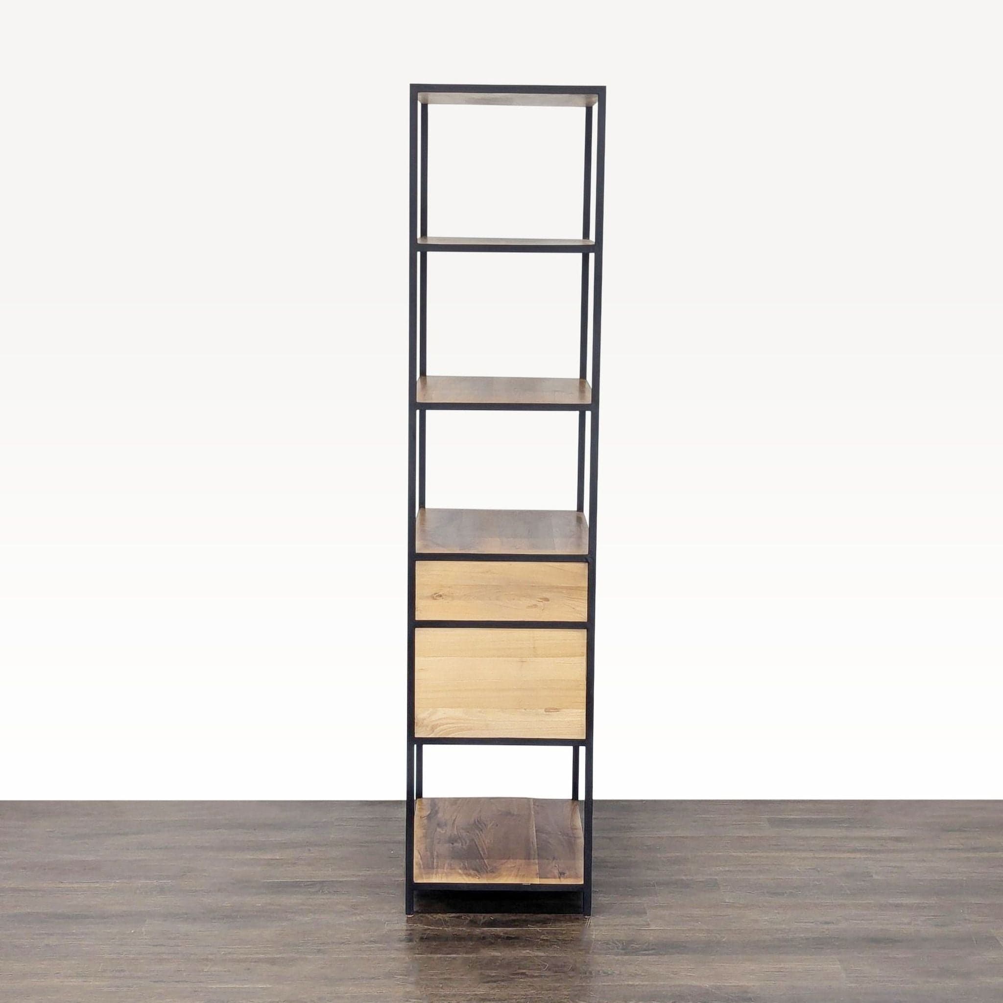 Crate & Barrel Knox Modern 5-Tier Industrial Bookshelf with Metal Frame and Wood Shelves - Thumbnail 5