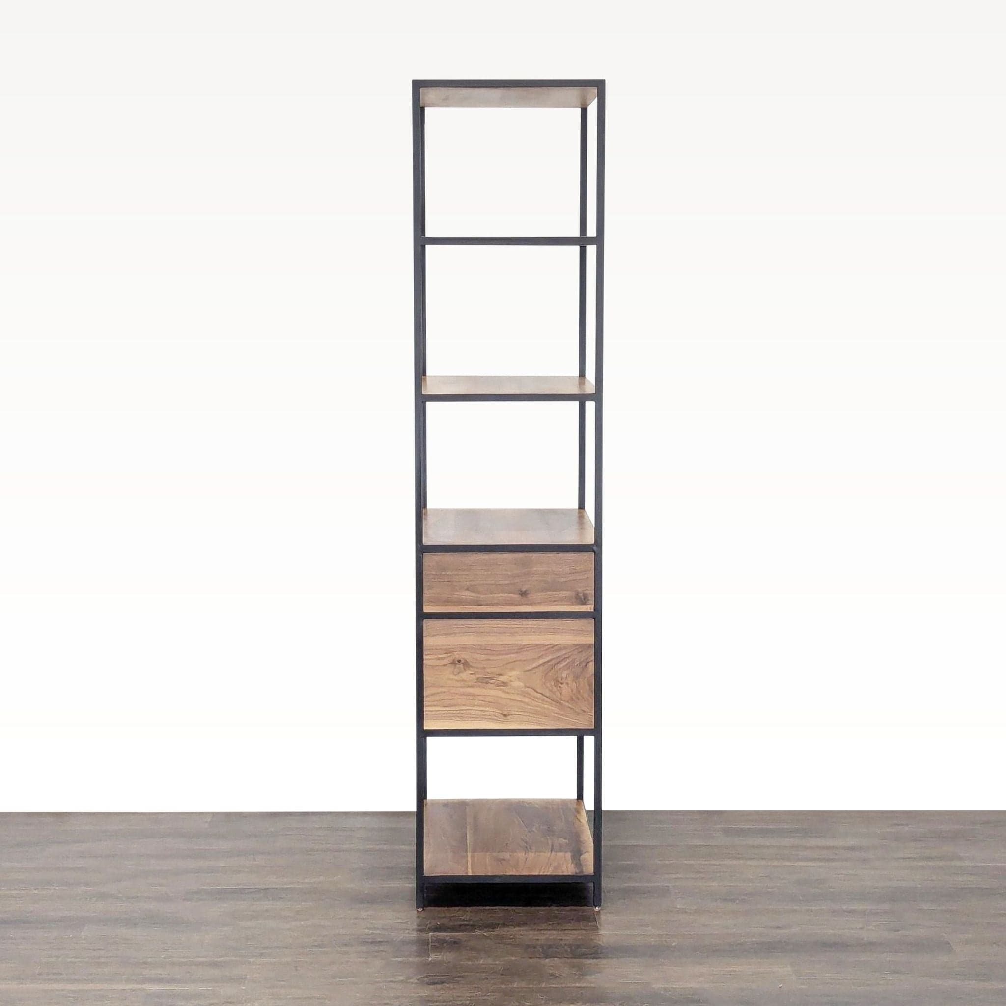 Crate & Barrel Knox Modern 5-Tier Industrial Bookshelf with Metal Frame and Wood Shelves - Thumbnail 3