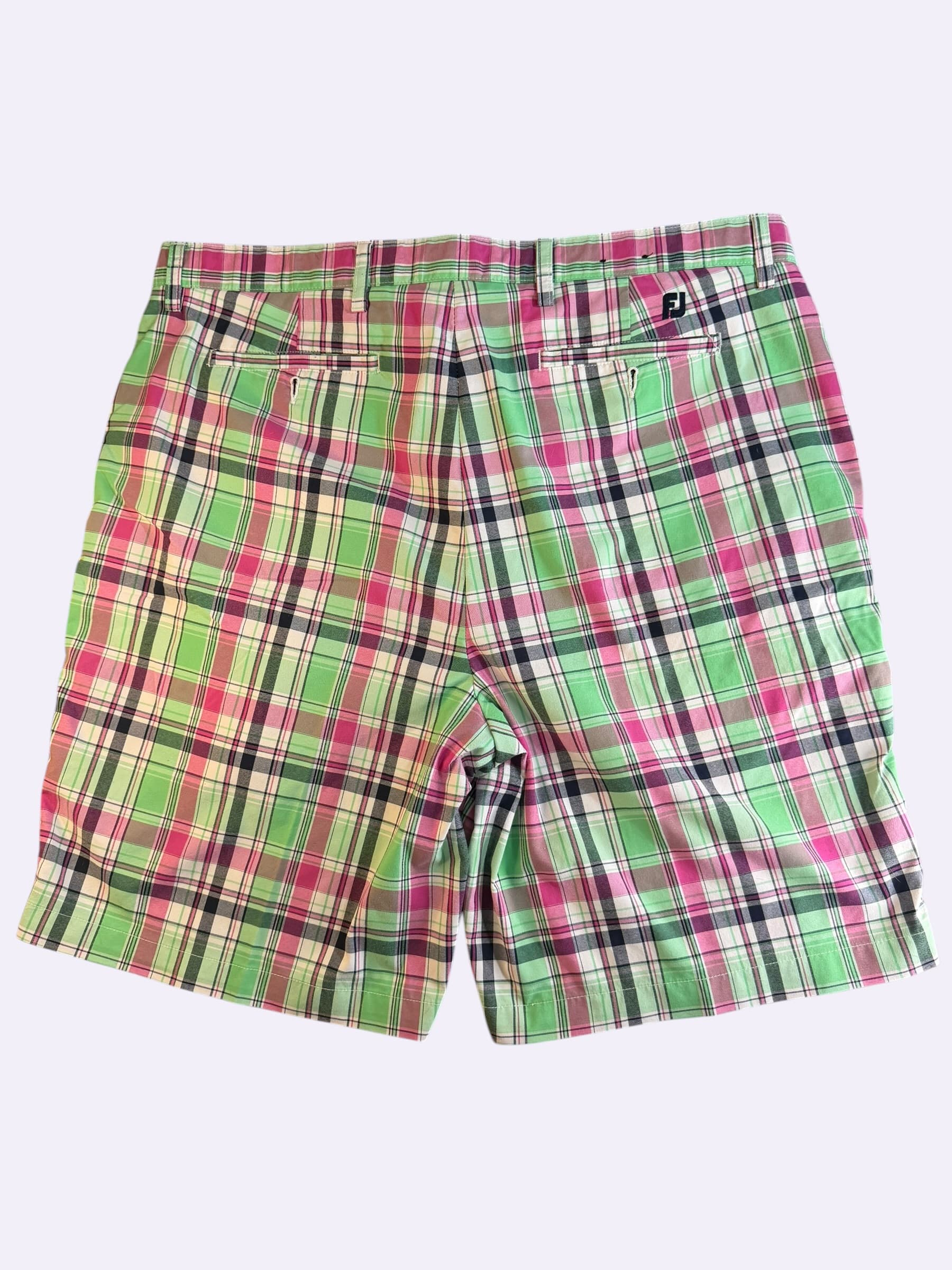 Foot Joy Men's Plaid Shorts, Green/Pink, Size Unknown - Thumbnail 2