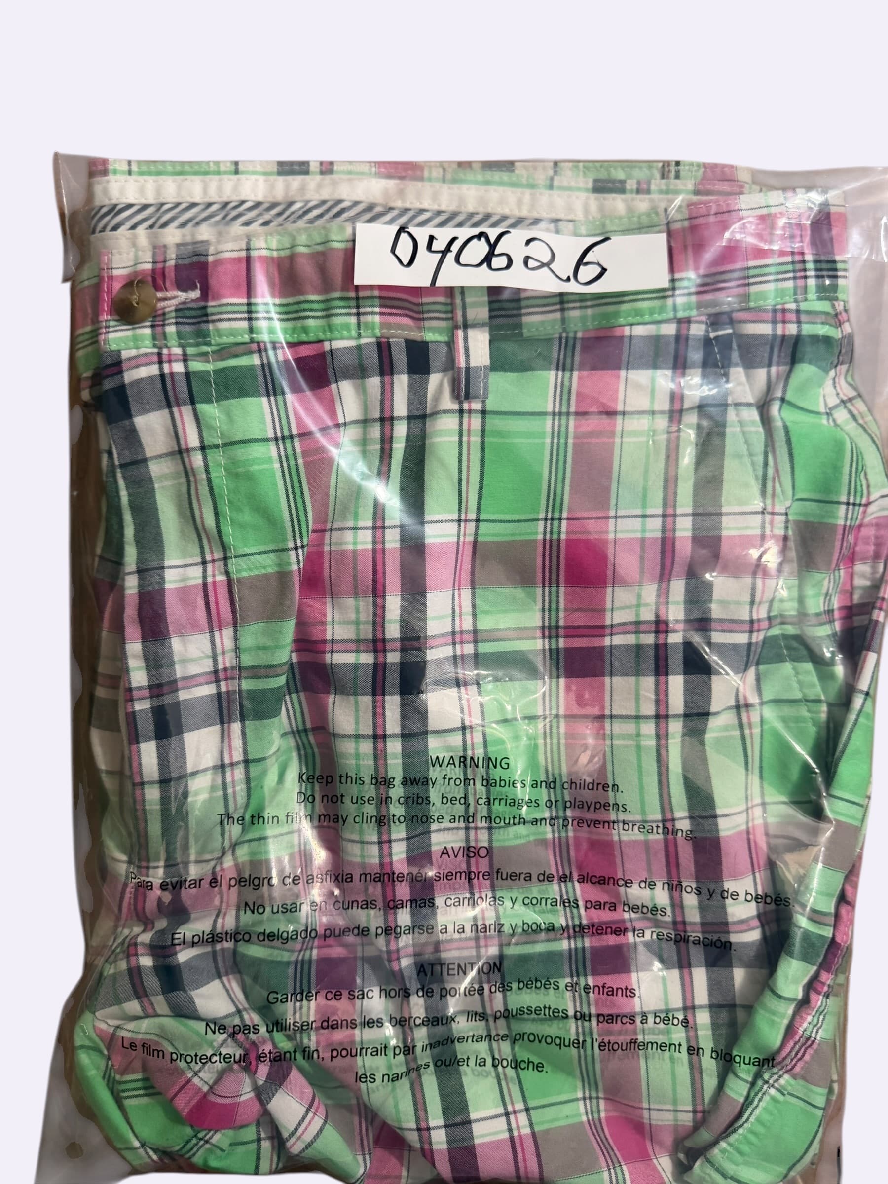 Foot Joy Men's Plaid Shorts, Green/Pink, Size Unknown - Thumbnail 6