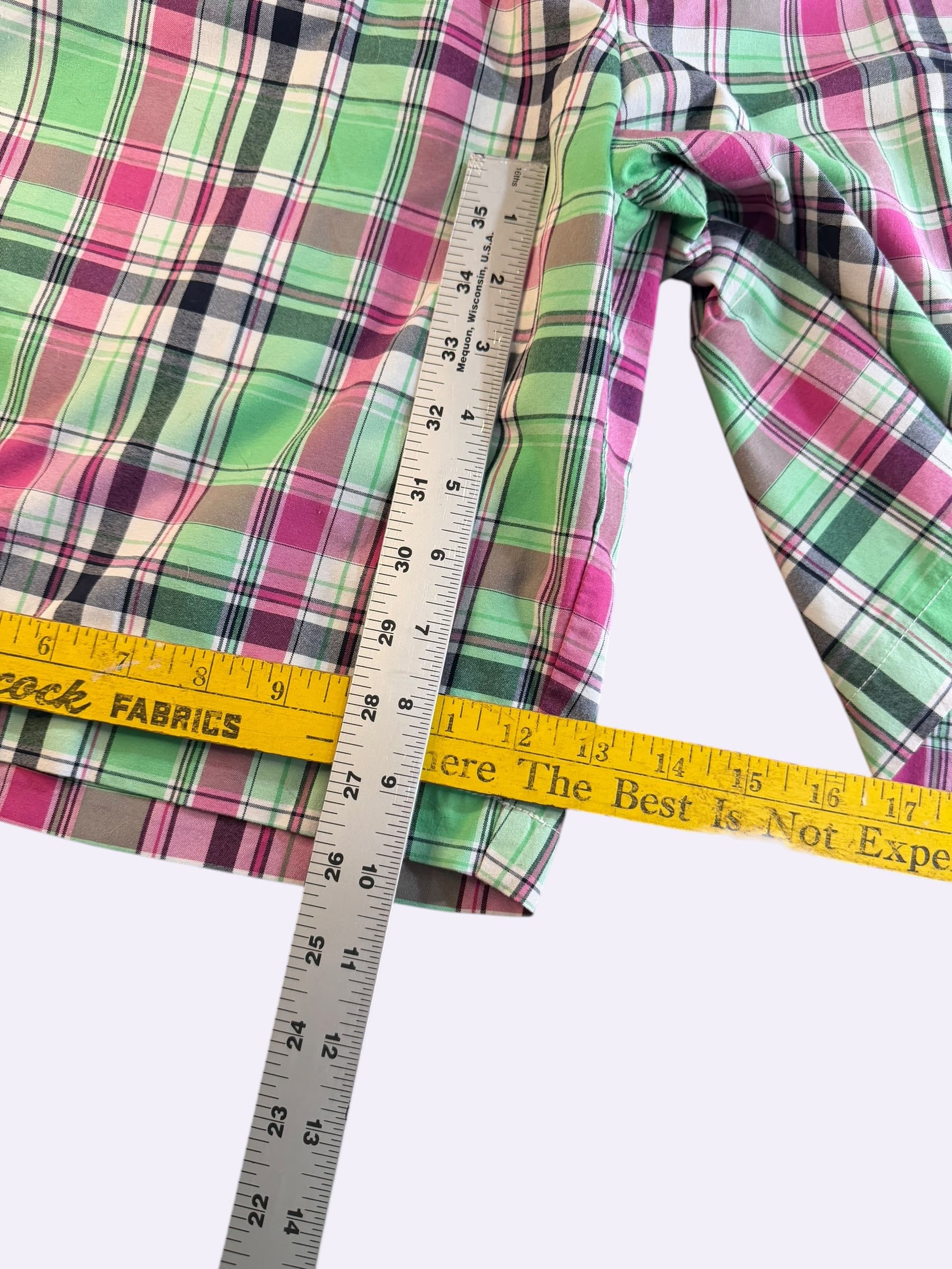 Foot Joy Men's Plaid Shorts, Green/Pink, Size Unknown - Thumbnail 7