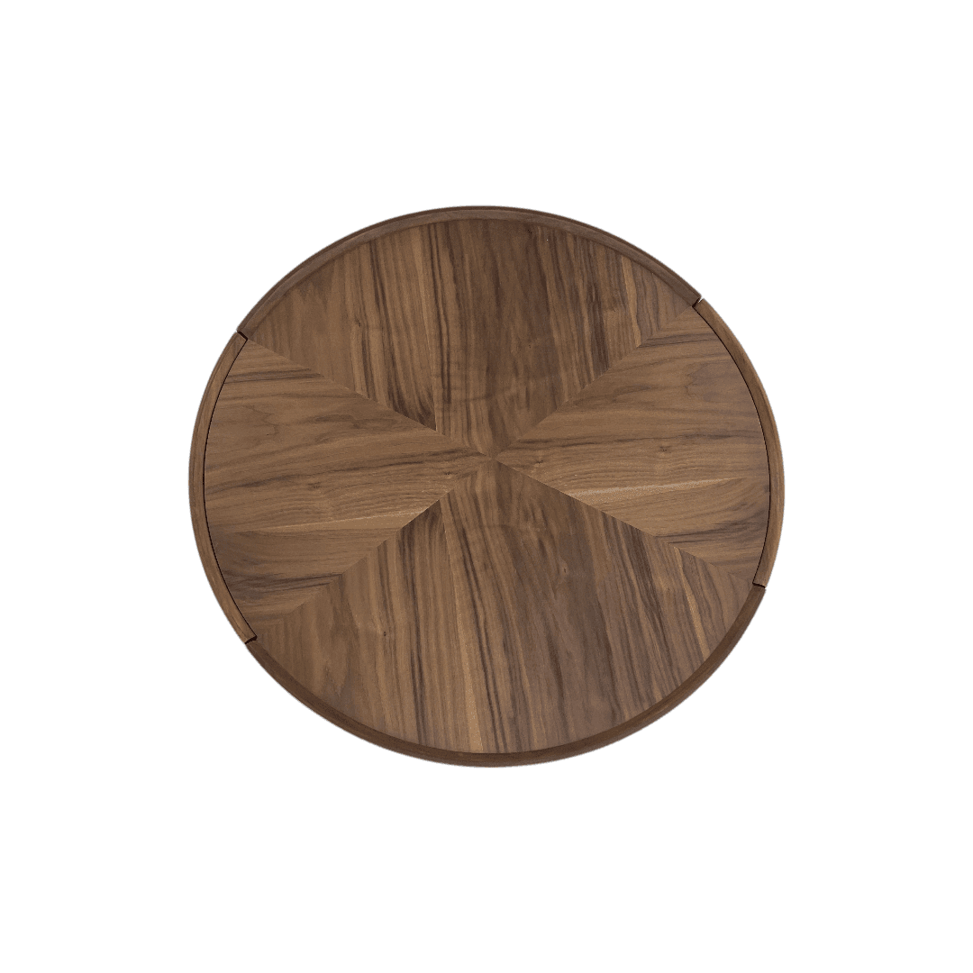 Latitude Run Minimalist Walnut Round Coffee Table with Storage Drawers - Thumbnail 7