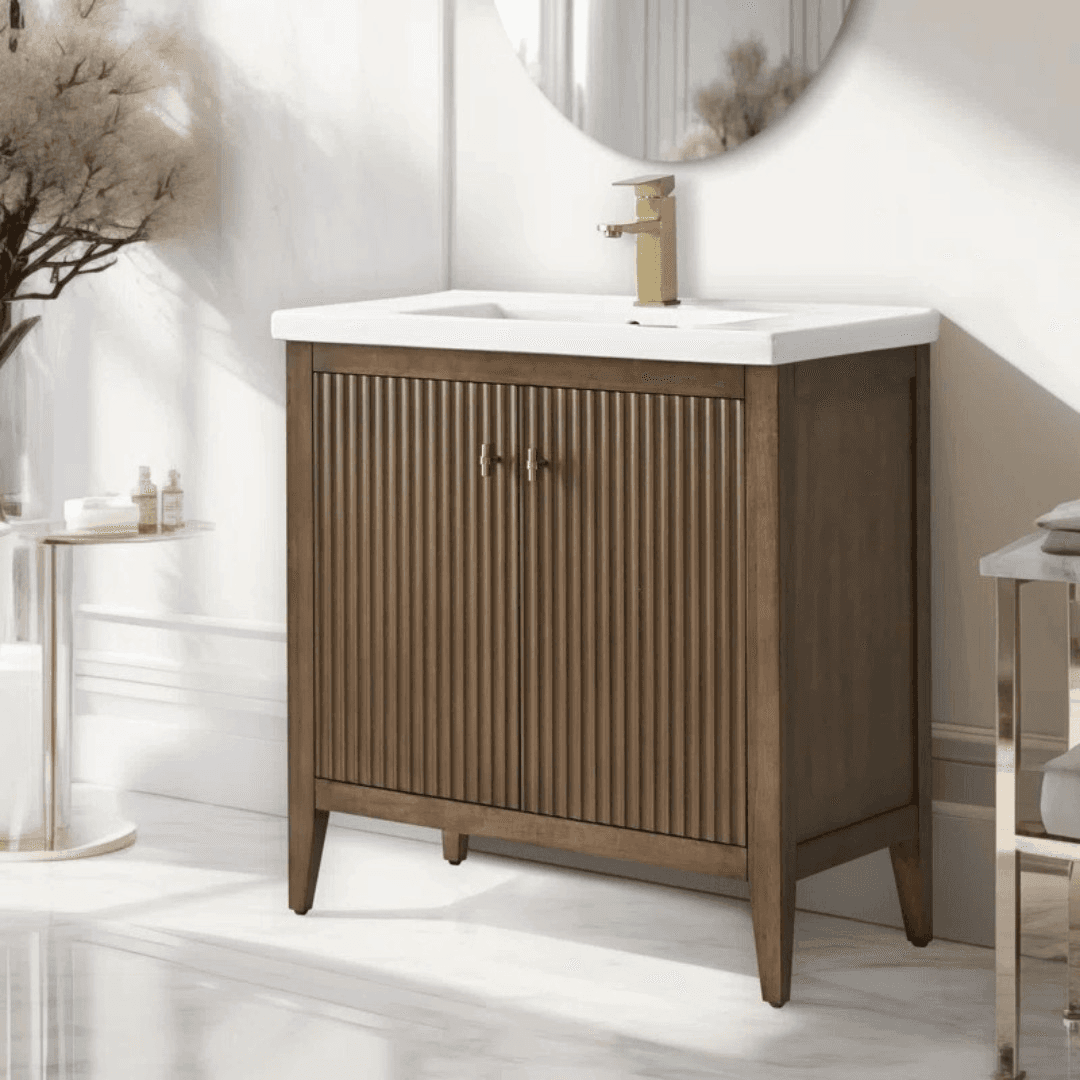 Vanity Art Single Bathroom Vanity with Ceramic Top - Image 1