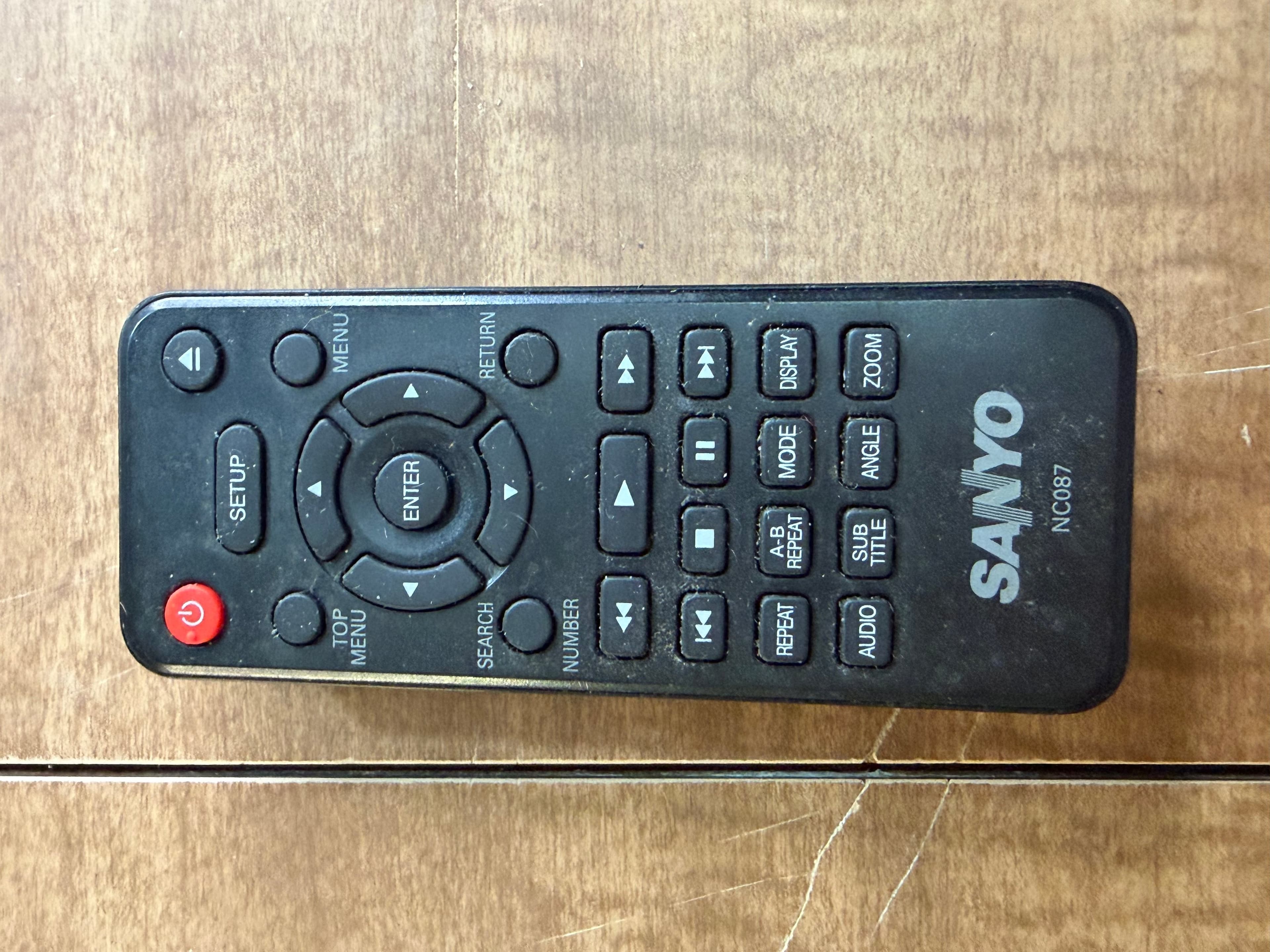 Sanyo NC087 DVD Player Remote Control OEM FWDP105F FWDP175F Genuine Original - Image 1