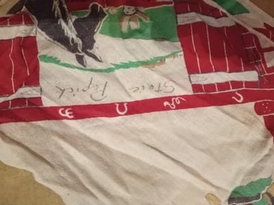 Vtg 1950s Kids Cowboy Rodeo Handkerchief Novelty Print Western 12" x 12.5" - Thumbnail 10