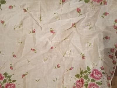 Vint Pink Rose Handkerchief Scalloped Edge 11.5” Cottagecore Floral, EXCELLENT! - Thumbnail 4