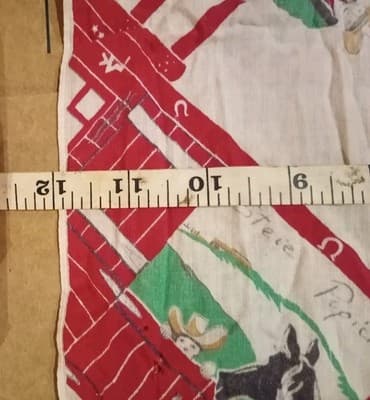 Vtg 1950s Kids Cowboy Rodeo Handkerchief Novelty Print Western 12" x 12.5" - Thumbnail 8