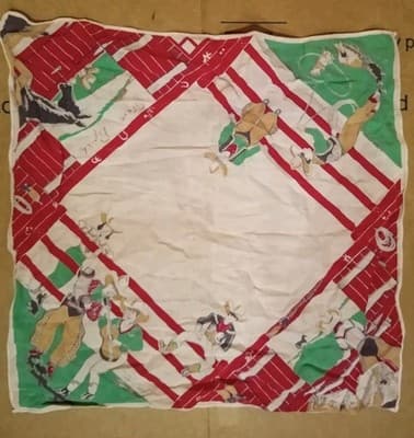 Vtg 1950s Kids Cowboy Rodeo Handkerchief Novelty Print Western 12" x 12.5" - Thumbnail 7