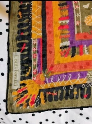 Louis Féraud Designer Textile – Vibrant Orange & Purple Boho - Thumbnail 7