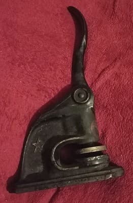 Antique Cast Iron Embossing Seal Press The Eagle Rubber Company Star Design 1929 - Thumbnail 2