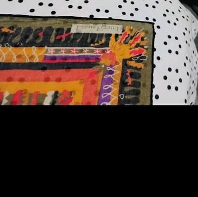 Louis Féraud Designer Textile – Vibrant Orange & Purple Boho - Thumbnail 8