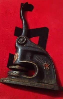 Antique Cast Iron Embossing Seal Press The Eagle Rubber Company Star Design 1929 - Image 1