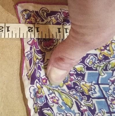 Elegant Unsigned Vintage Handkerchief | Purple & Blue Floral Motif, Mid-Century - Thumbnail 7