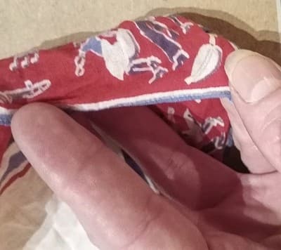 Vtg. 1950s Novelty Handkerchief Swing Dancers & Music Notes Red White Blue 11" - Thumbnail 2