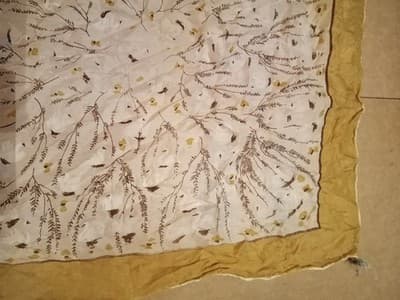 Rare Pair Vint. 1950s Silk Pocket Squares Hand Rolled Edges AS-IS Repair/Study - Thumbnail 19