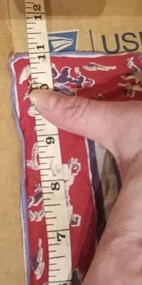 Vtg. 1950s Novelty Handkerchief Swing Dancers & Music Notes Red White Blue 11" - Thumbnail 6