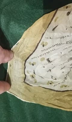Rare Pair Vint. 1950s Silk Pocket Squares Hand Rolled Edges AS-IS Repair/Study - Thumbnail 14
