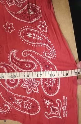 Vintage Elephant Brand Bandana Red Paisley TRUNK UP Single Selvedge 100% Cotton - Thumbnail 4