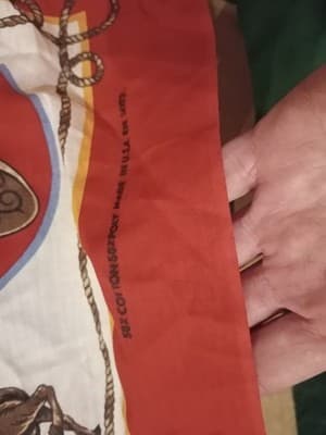 VTG Wamcraft Bandana RN 14193 Rodeo Cowboy Red White Bucking Bronco Made In USA - Thumbnail 6