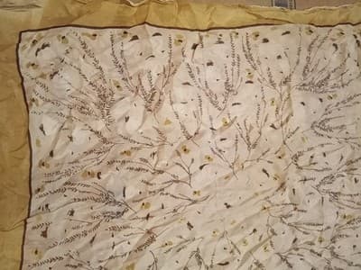 Rare Pair Vint. 1950s Silk Pocket Squares Hand Rolled Edges AS-IS Repair/Study - Thumbnail 17