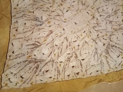 Rare Pair Vint. 1950s Silk Pocket Squares Hand Rolled Edges AS-IS Repair/Study - Thumbnail 18