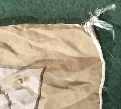 Rare Pair Vint. 1950s Silk Pocket Squares Hand Rolled Edges AS-IS Repair/Study - Thumbnail 15