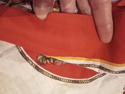 VTG Wamcraft Bandana RN 14193 Rodeo Cowboy Red White Bucking Bronco Made In USA - Thumbnail 5