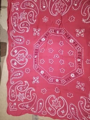 Vintage Elephant Brand Bandana Red Paisley TRUNK UP Single Selvedge 100% Cotton - Thumbnail 5