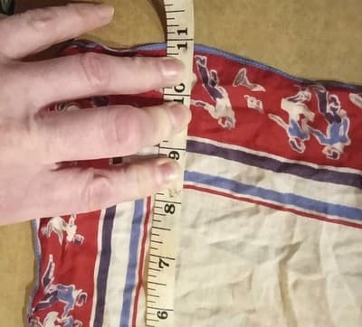 Vtg. 1950s Novelty Handkerchief Swing Dancers & Music Notes Red White Blue 11" - Thumbnail 7