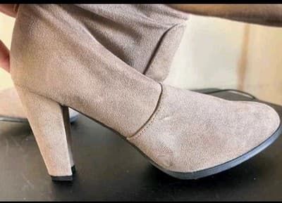 Catherine Malandrino Taupe Over the Knee Faux Suede Boots Women's 7.5 Zipper - Thumbnail 5