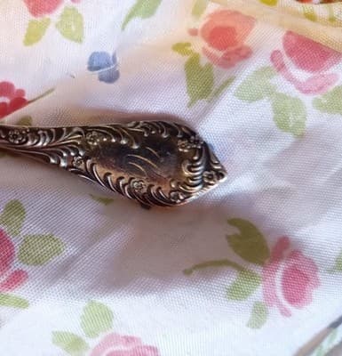 Antique Mermod Jaccard & Co Sterling Silver Shell Bonbon Spoon, Gold Wash, Rare - Thumbnail 7